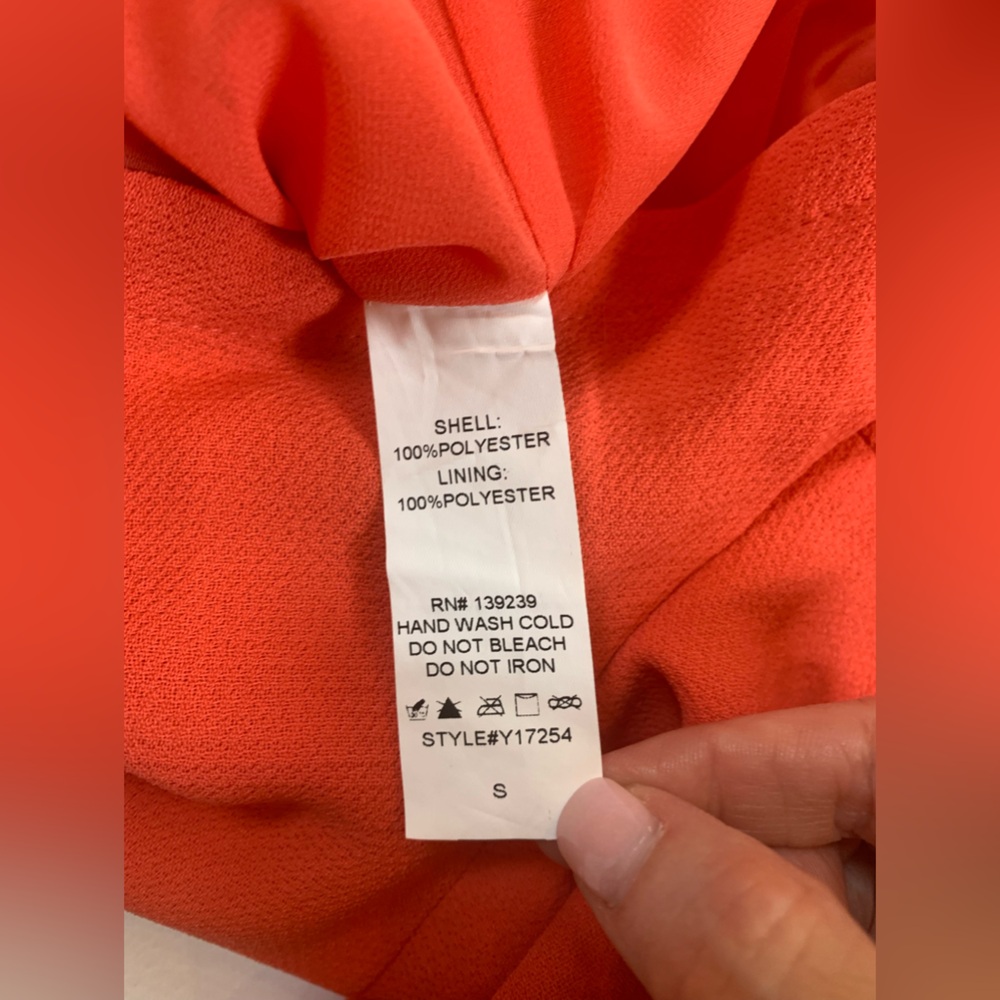 Do+Be halter layered jumper romper orange women’s size small bow tie in back (M) - Picture 8 of 11